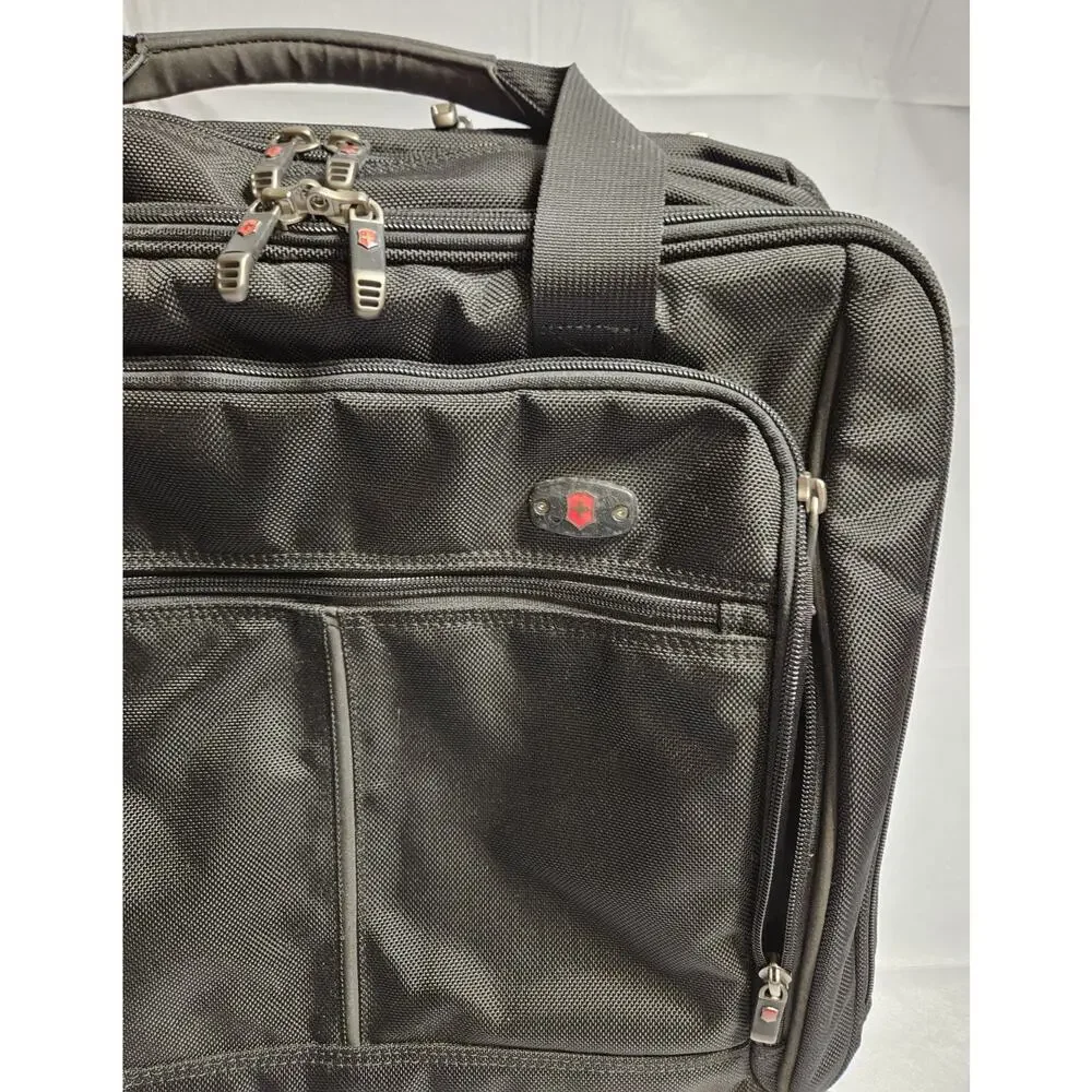 Victorinox Swiss Army Rolling Laptop Briefcase Wheeled Business Travel Bag Black